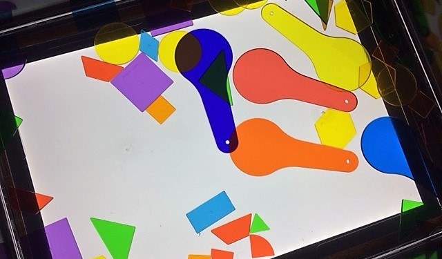 color mixing on a light table