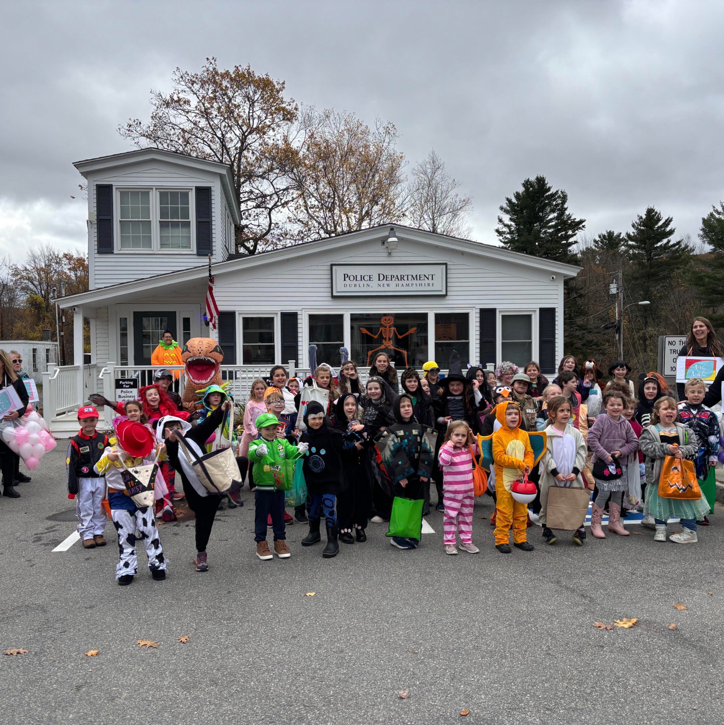 Students in front of the Police Station