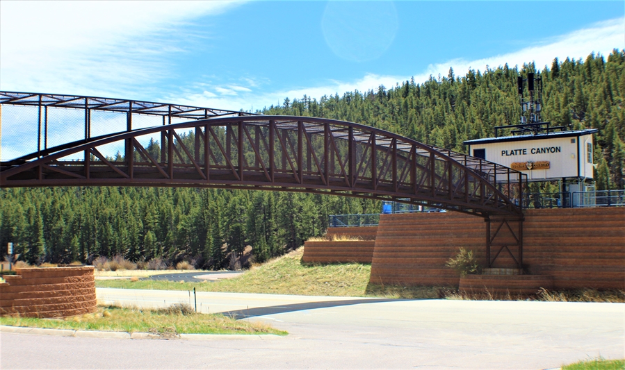 Photo of a pedestrian bridge connecting to PCHS stadium