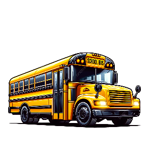 colored yellow bus