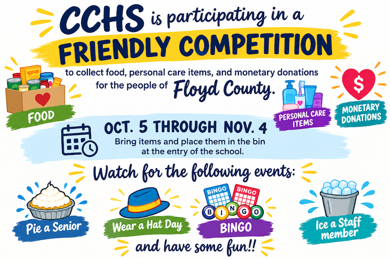Charles City High School collecting food for local food pantries 