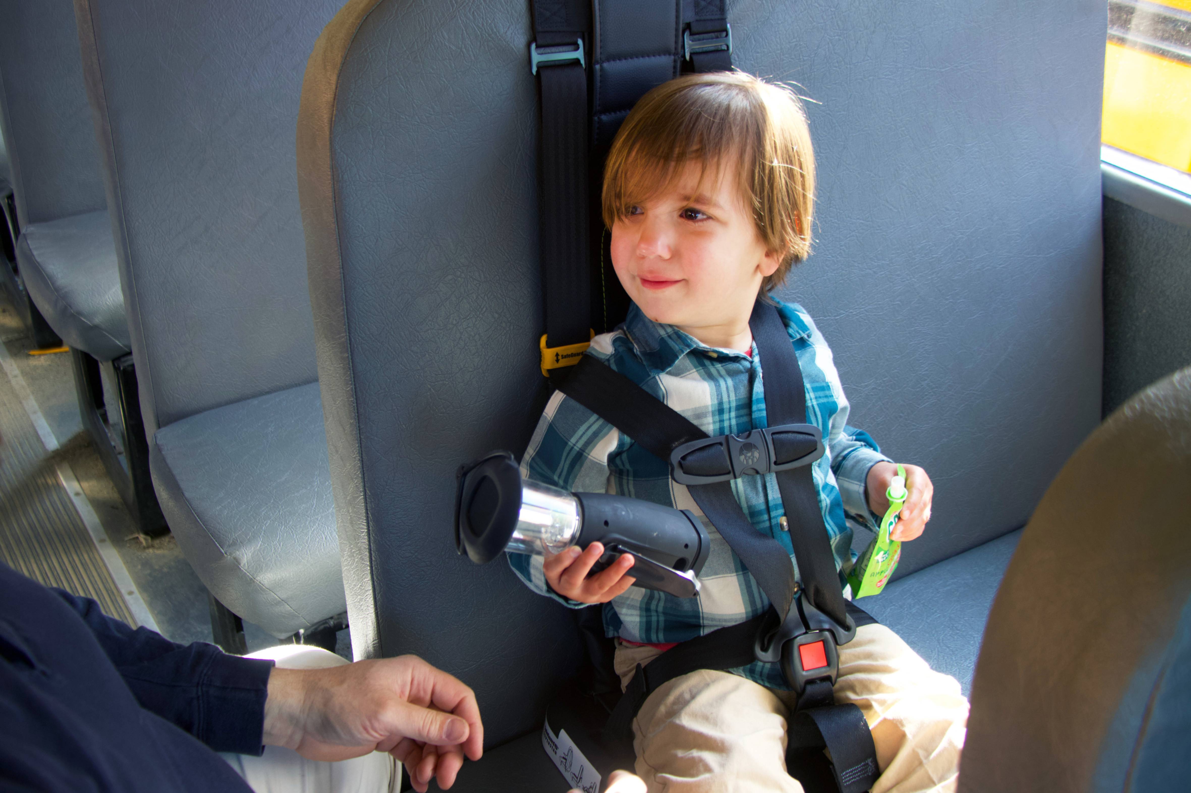 photo of student on bus