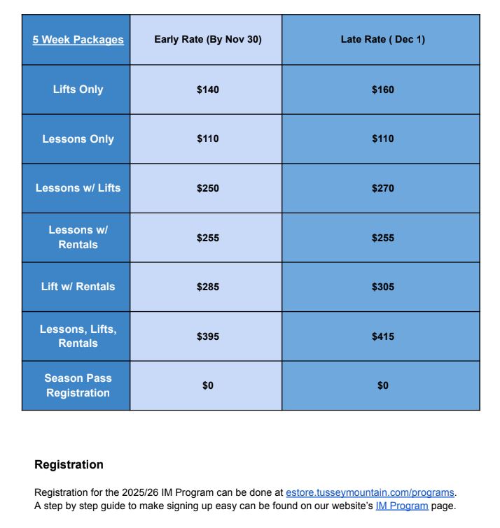 Ski Club Information