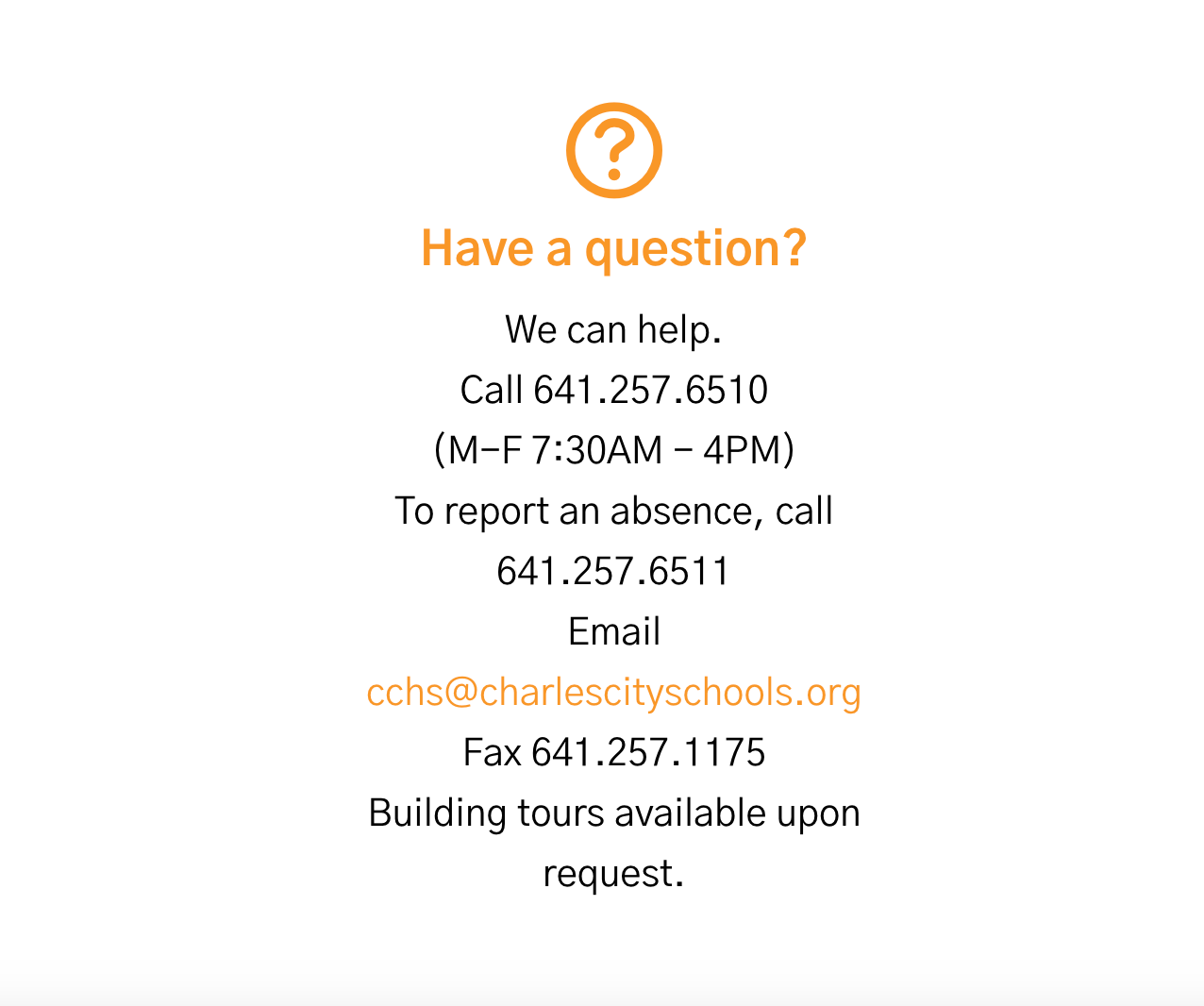 Have a question banner with information