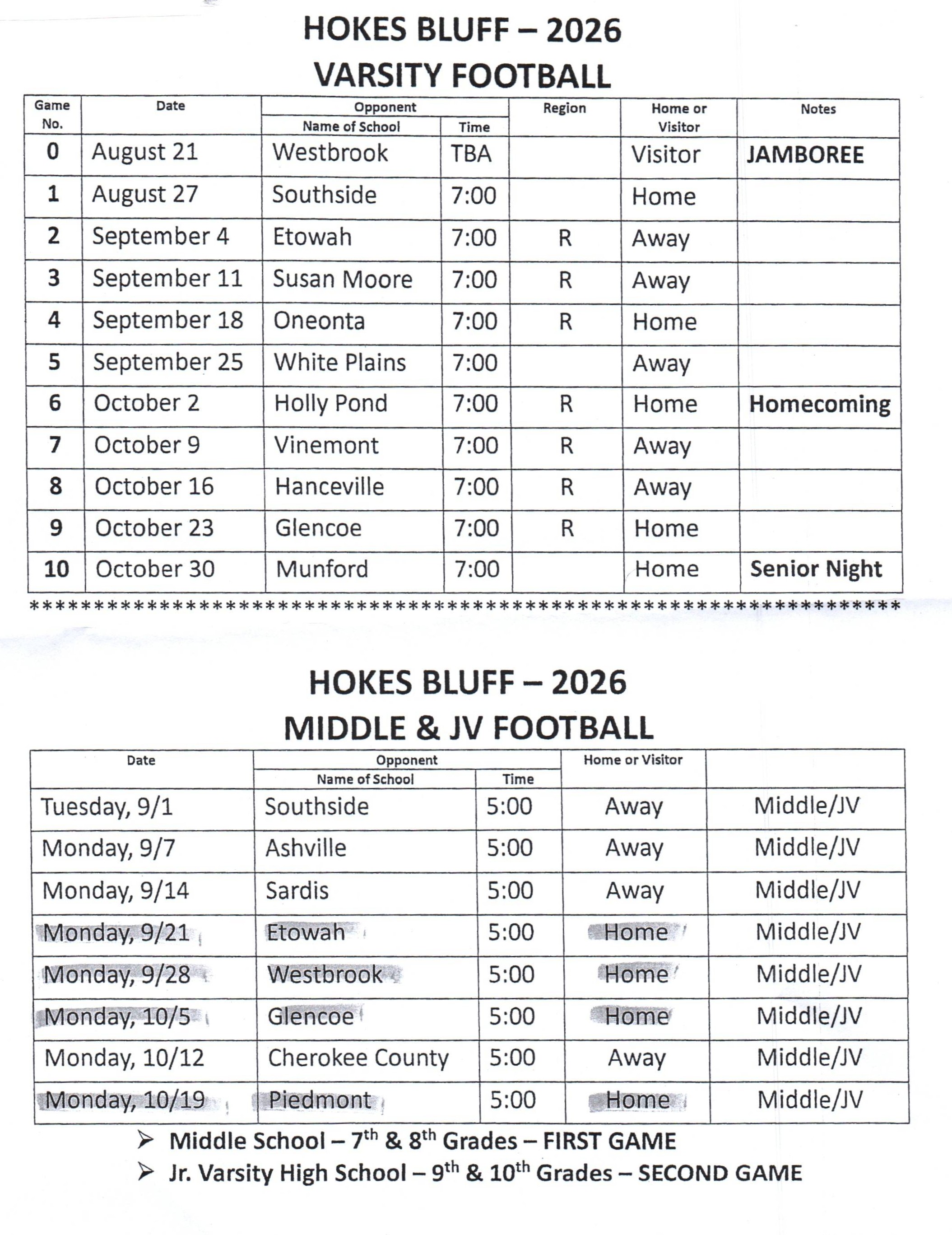 schedule