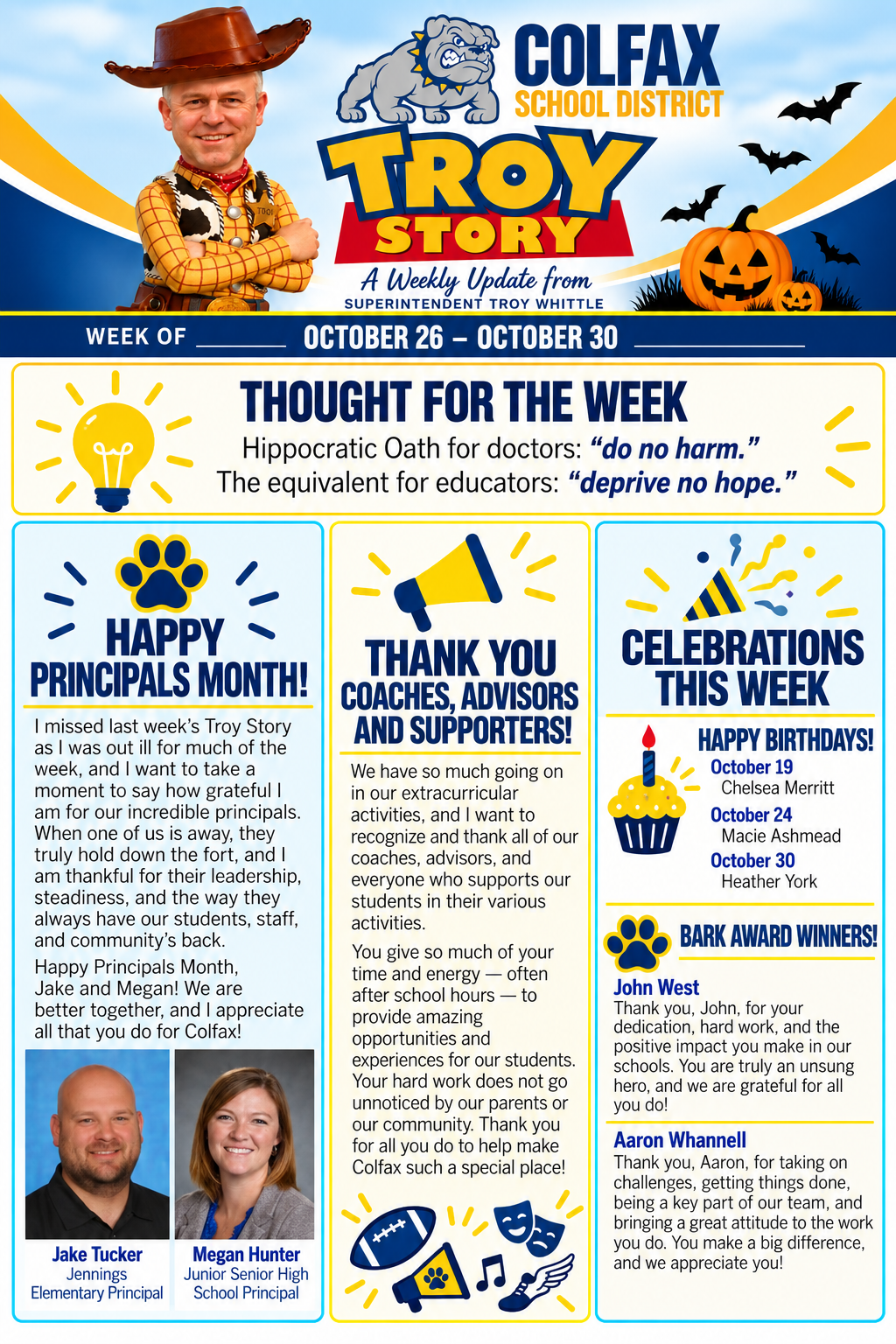 Troy Story 10/26-10/30