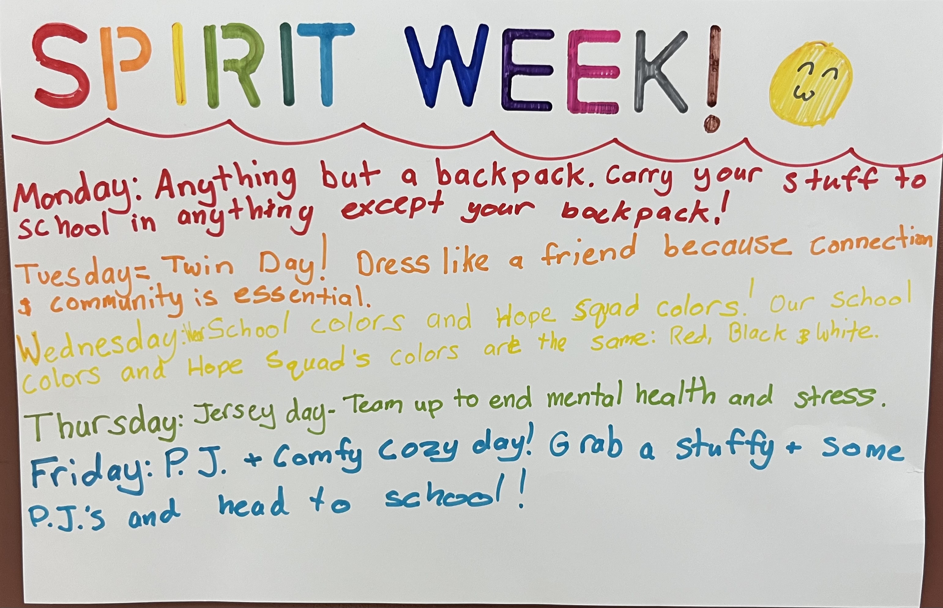 Spirit Week NEXT WEEK!