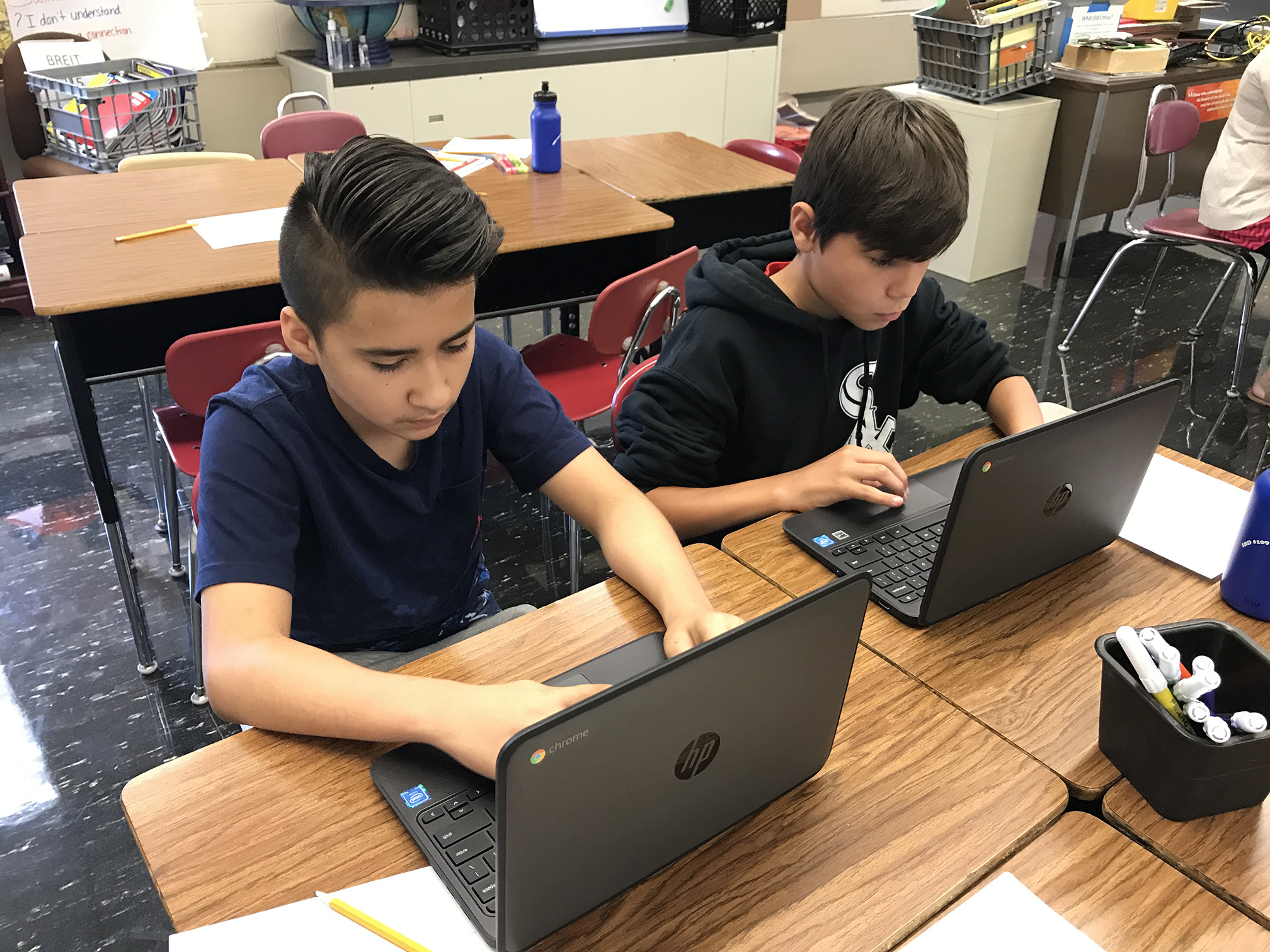 Students Researching on Chromebooks