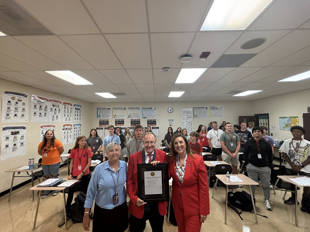 Dr. O'Shields receiving an award