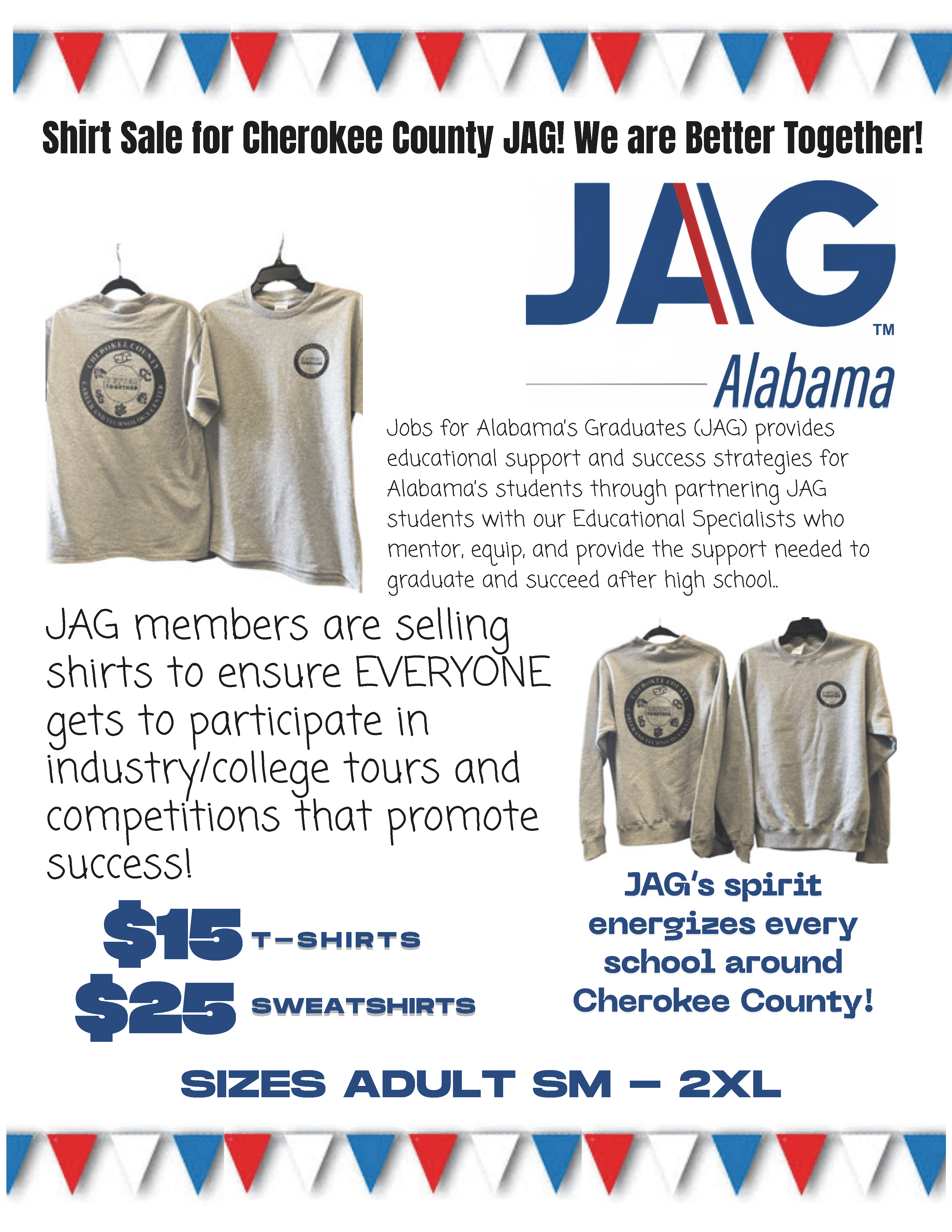 JAG T-shirt sale flyer