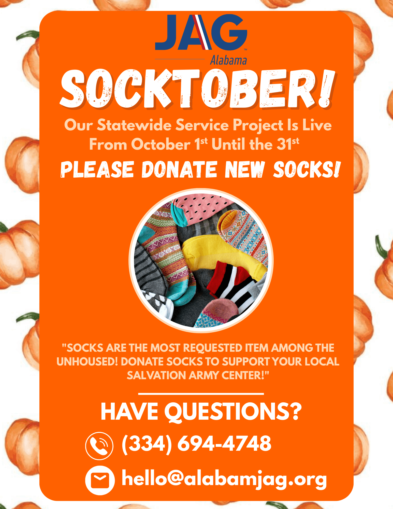 SOCKTOBER SERVICE PROJECT FLYER