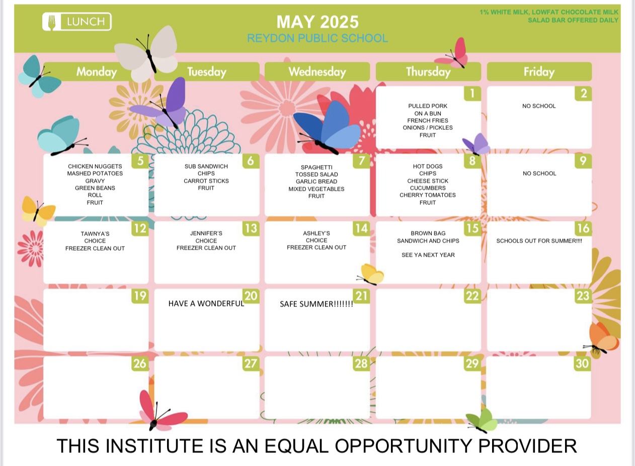 May Lunch Menu!