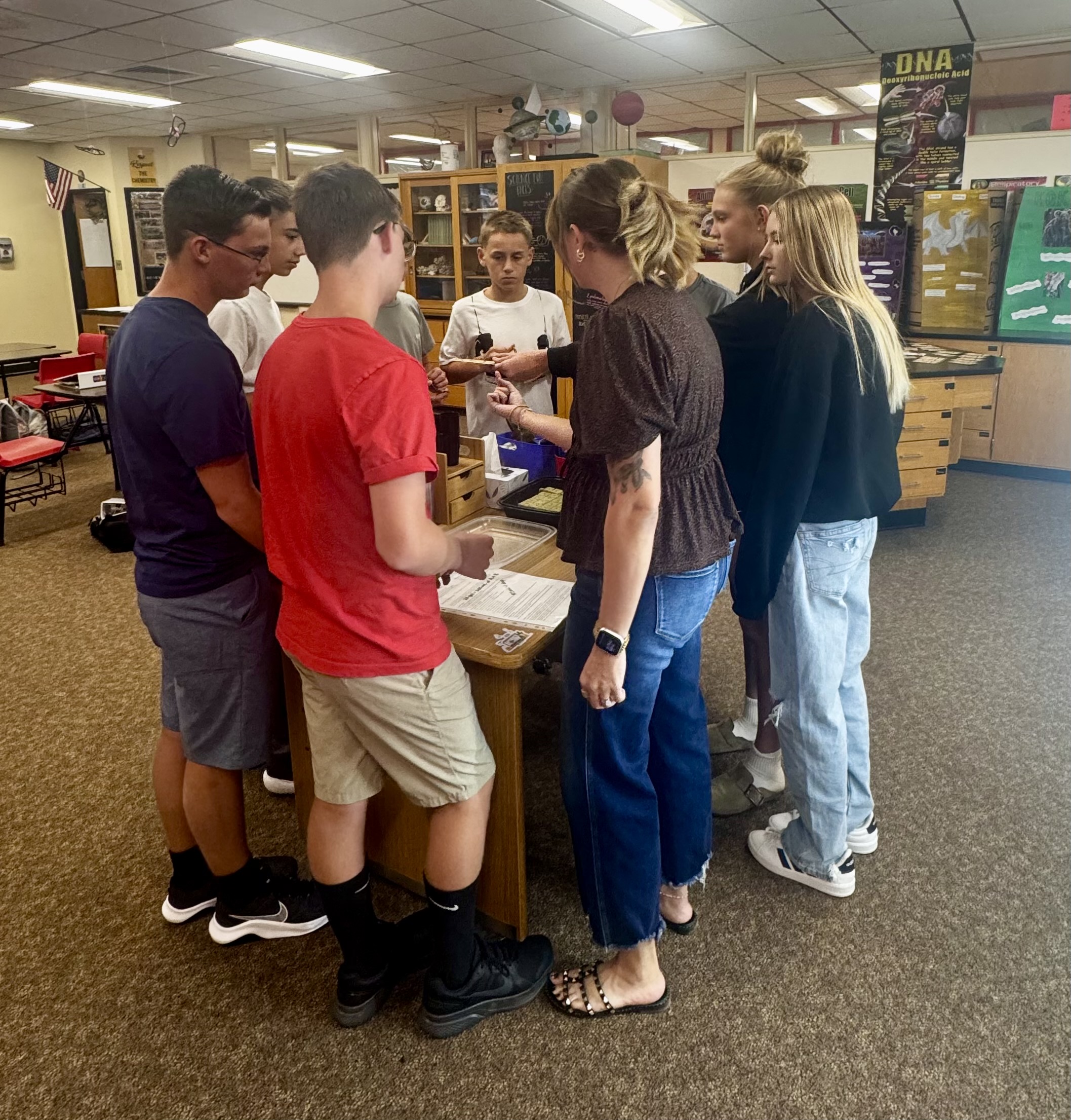 Our 7th graders got a hands-on lesson with our Tower Garden today!