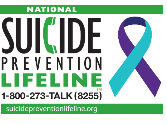 Suicide prevention hotline banner