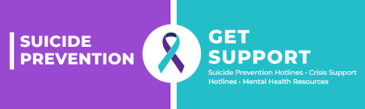 Suicide prevention hotline banner