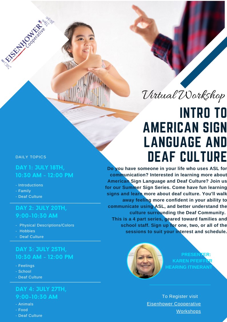 Informative flier for ASL workshop