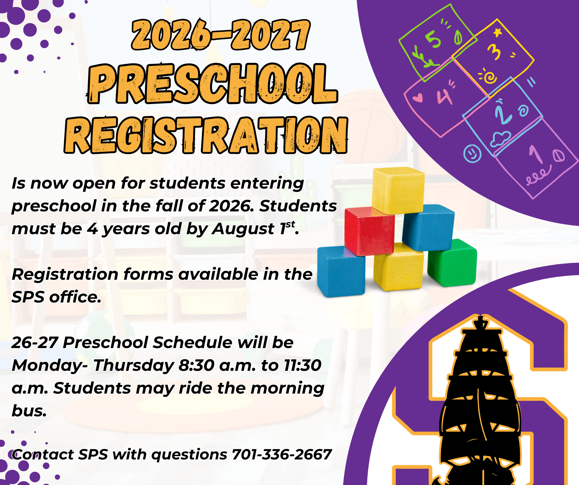 picture of information for Pre K Registration for Strasburg Public School