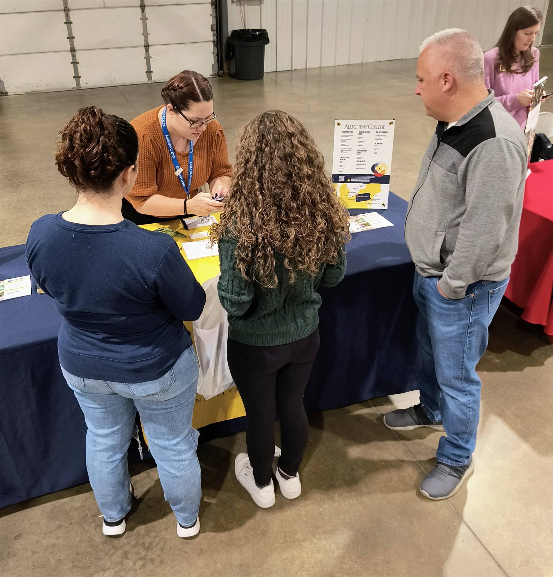 Students at a booth
