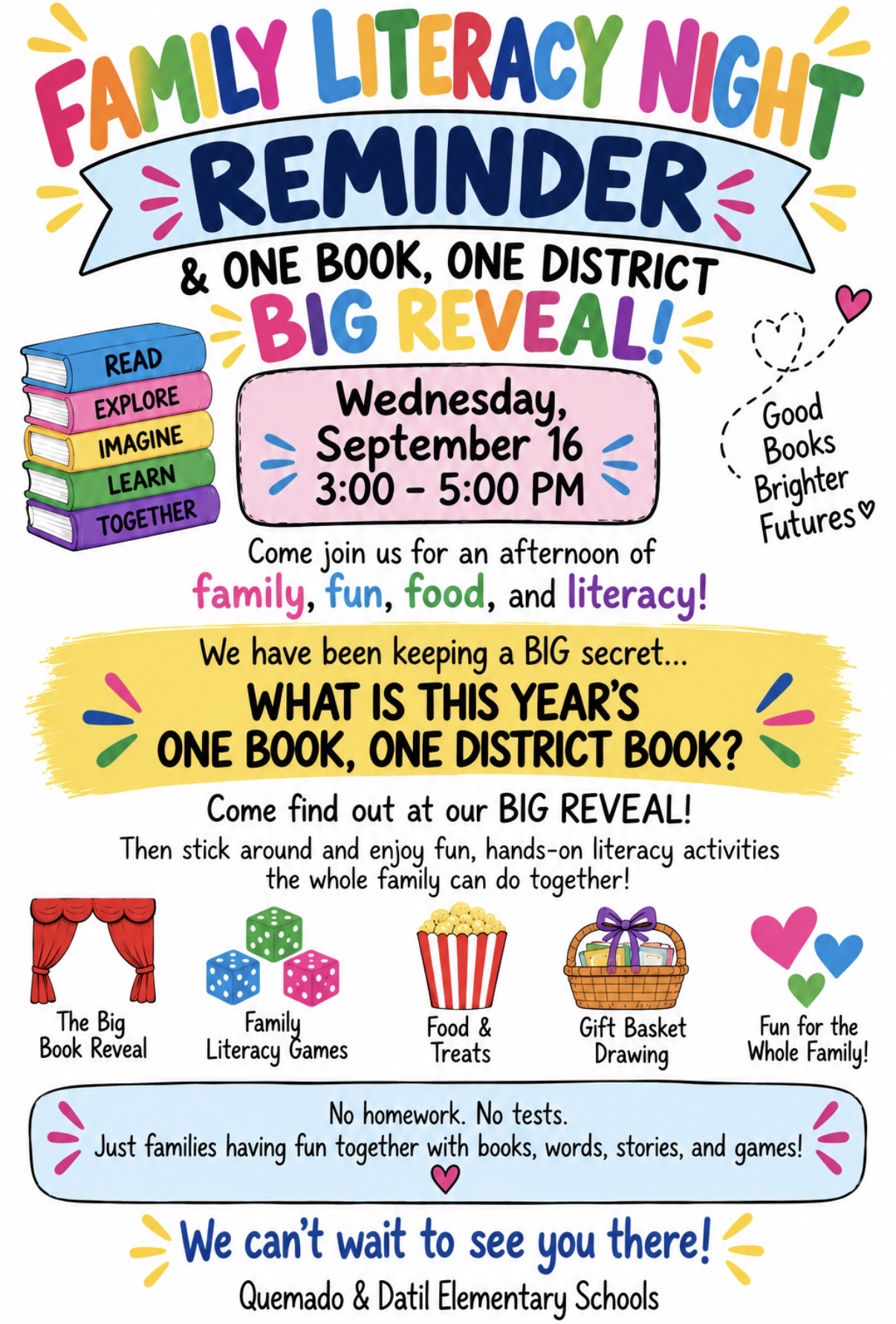 Join us TOMORROW! One Book, One District & Literacy Night