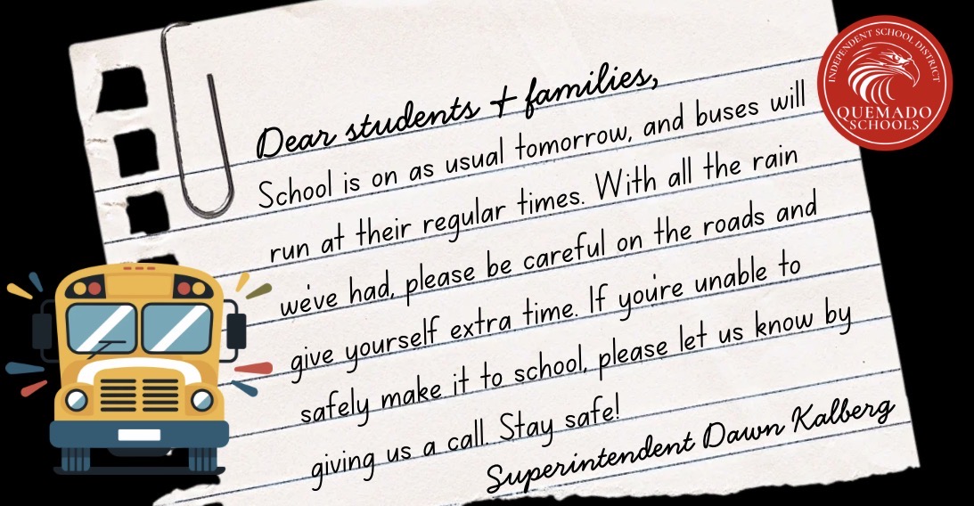 🚍A Message from the Superintendent🚍
