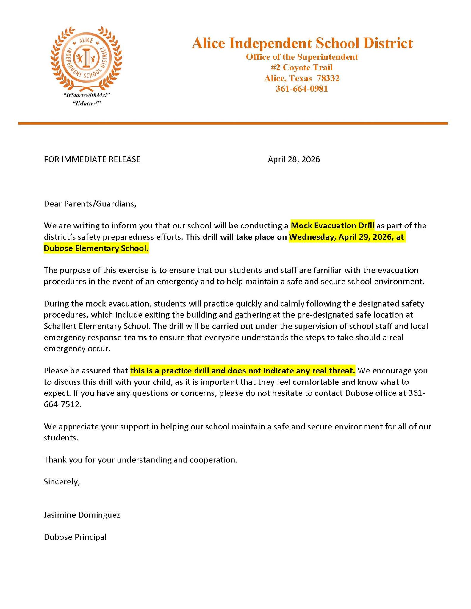 Mandatory Evacuation Drill