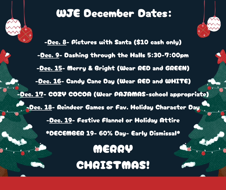 WJE December Dates: