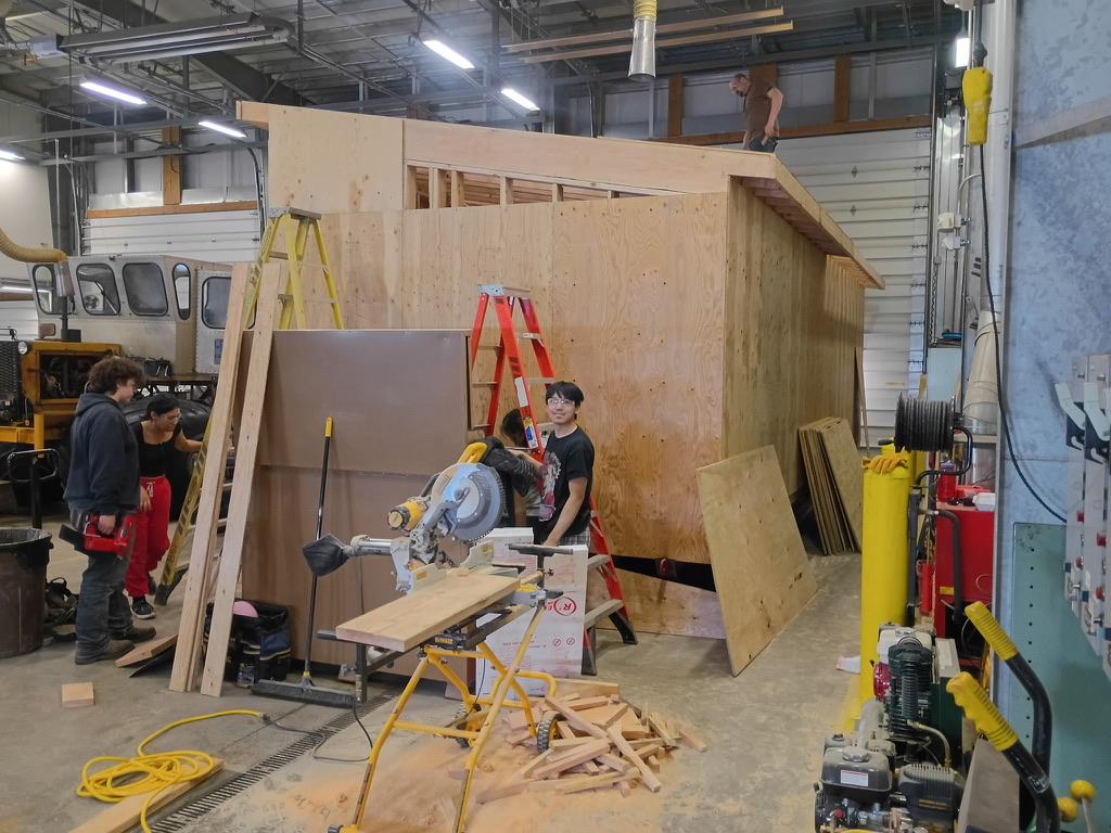 Students working