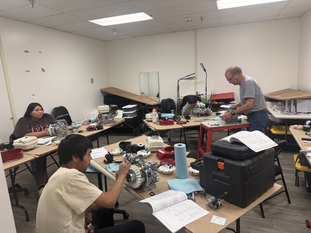 students with mechanical parts