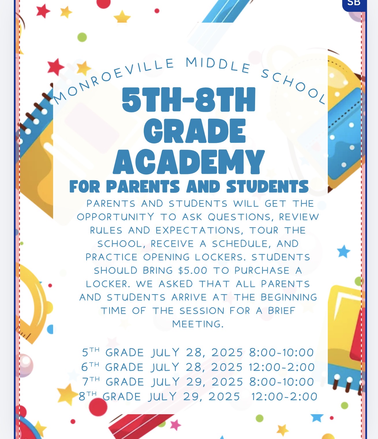 5th-8th Academy July 28 and July 29