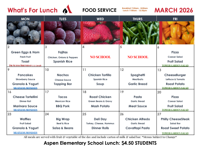 AES Lunch Menu