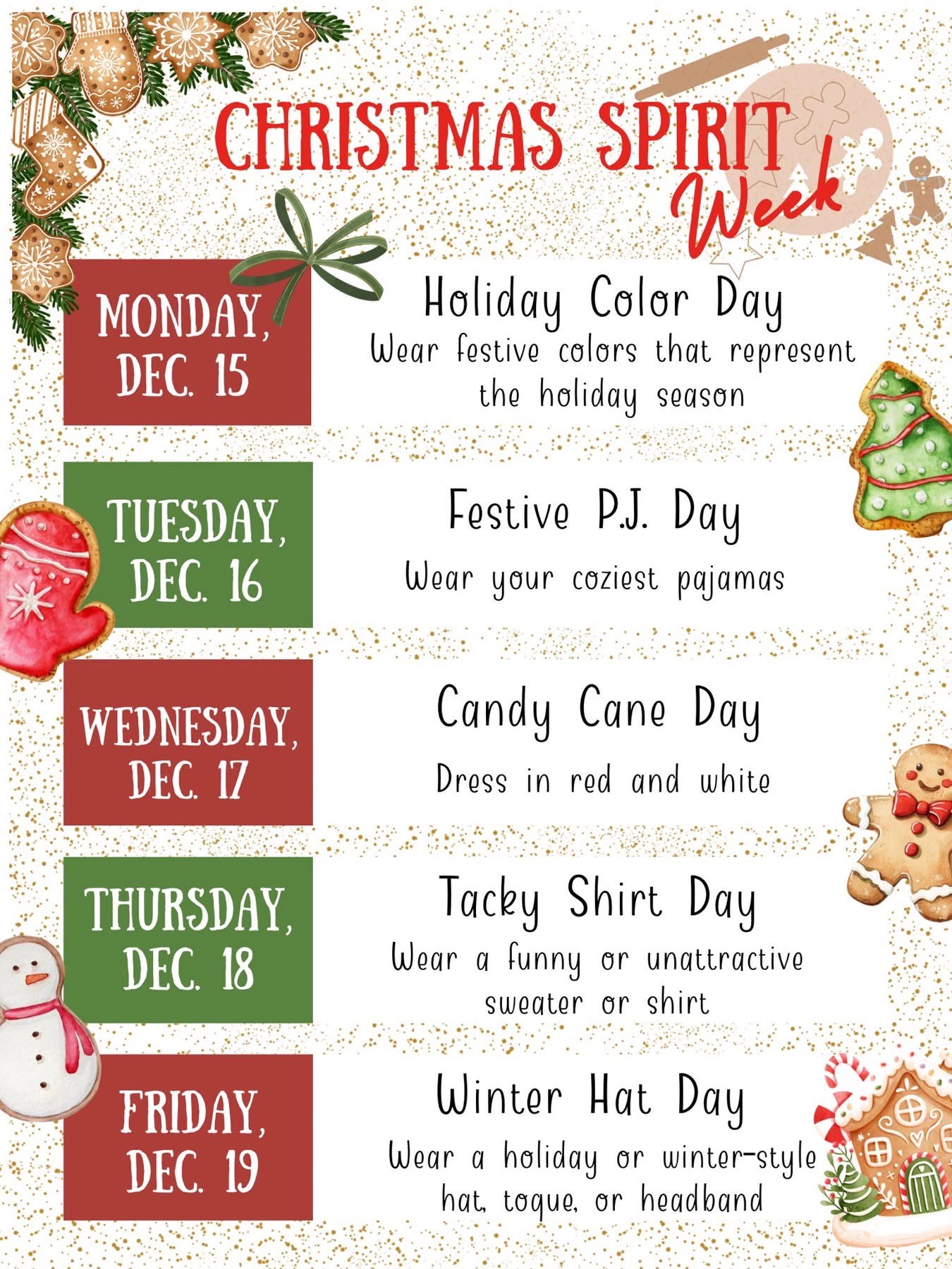 Christmas Spirit Week 