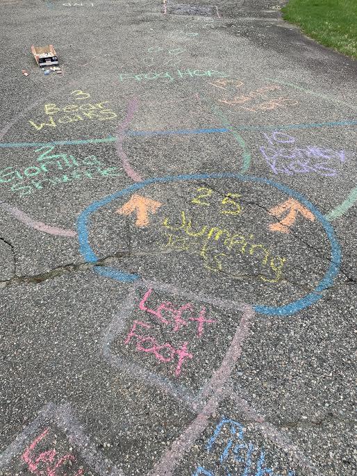 image of drawing on concrete floor