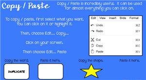 illustration with 'copy and paste' instructions