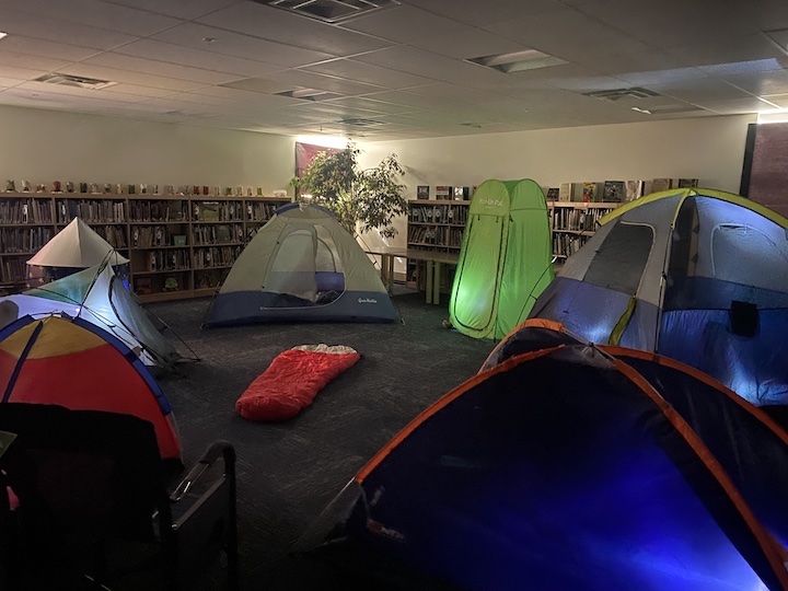 Camping in the Library!