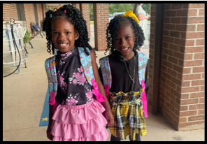 Two Girls having fun at school