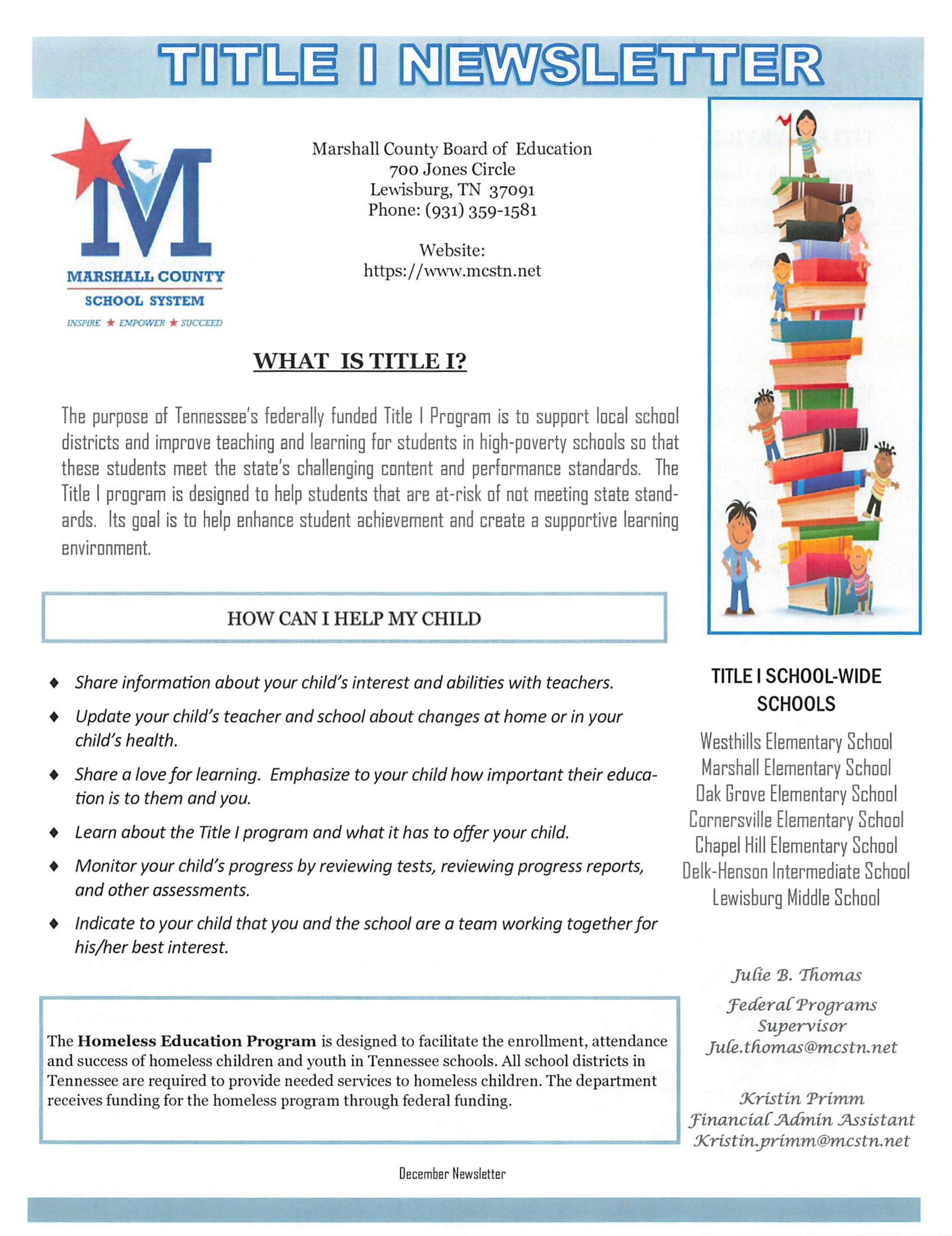December Title I Newsletter