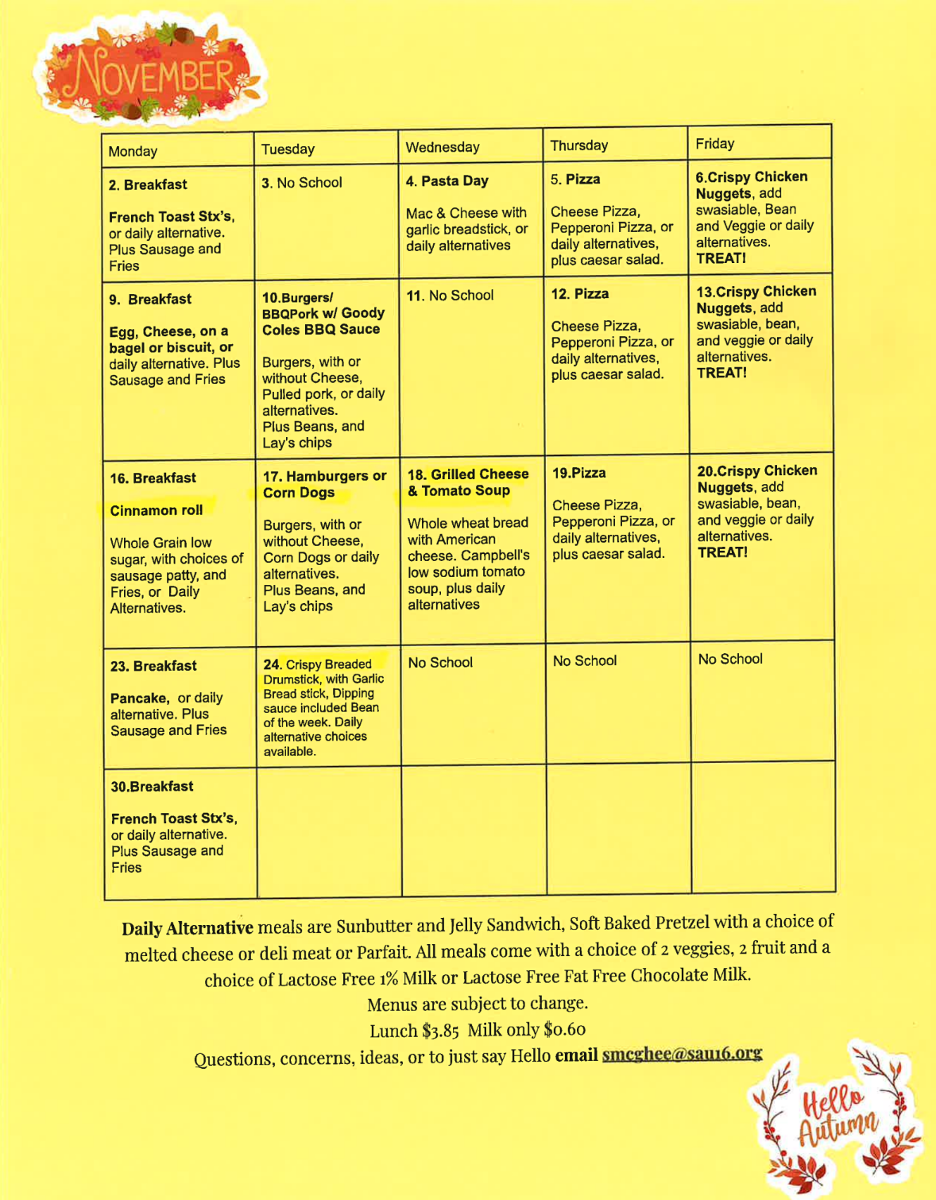 November Menu