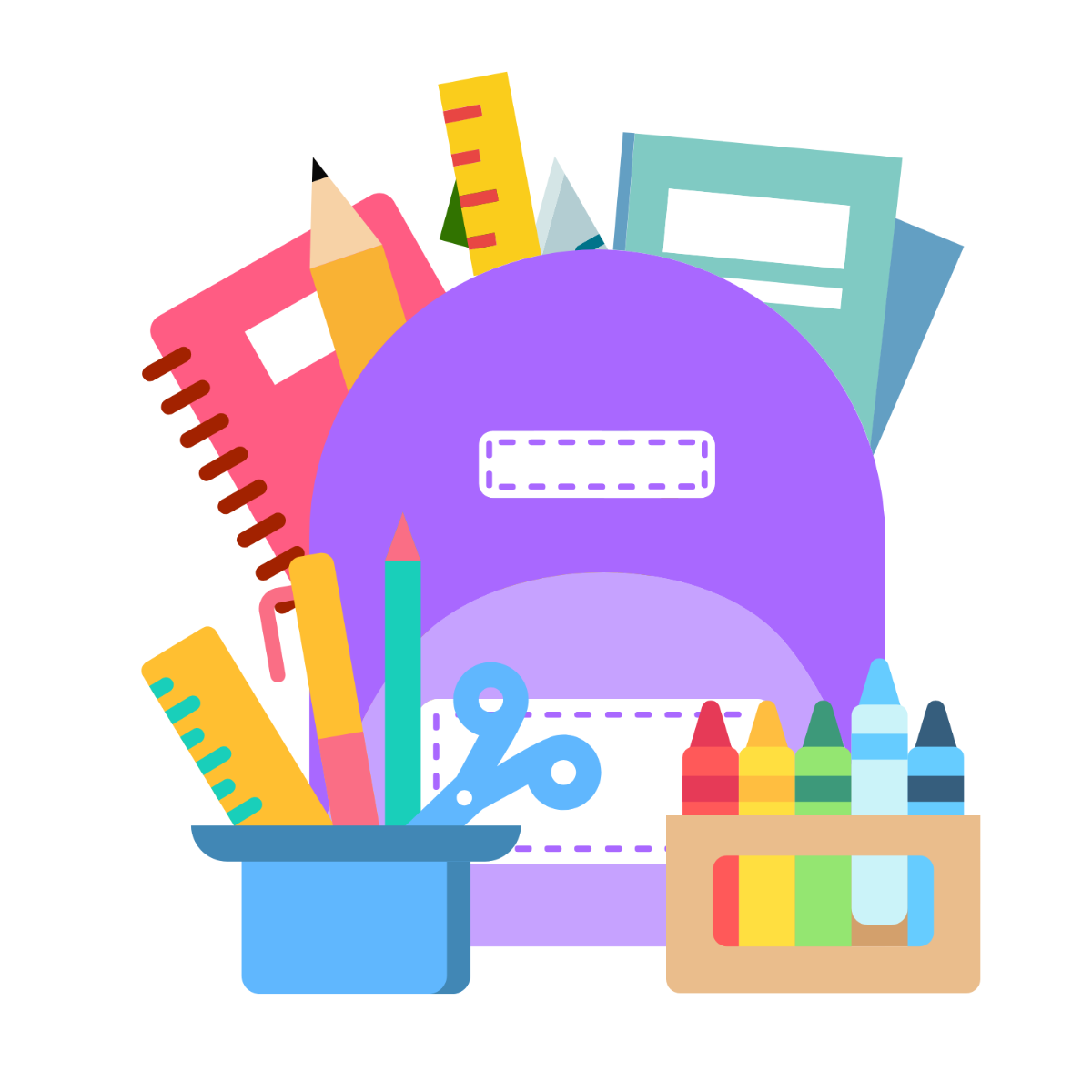 Image of a backpack with supplies in it.