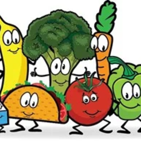 Various cartoon vegetables with eyes