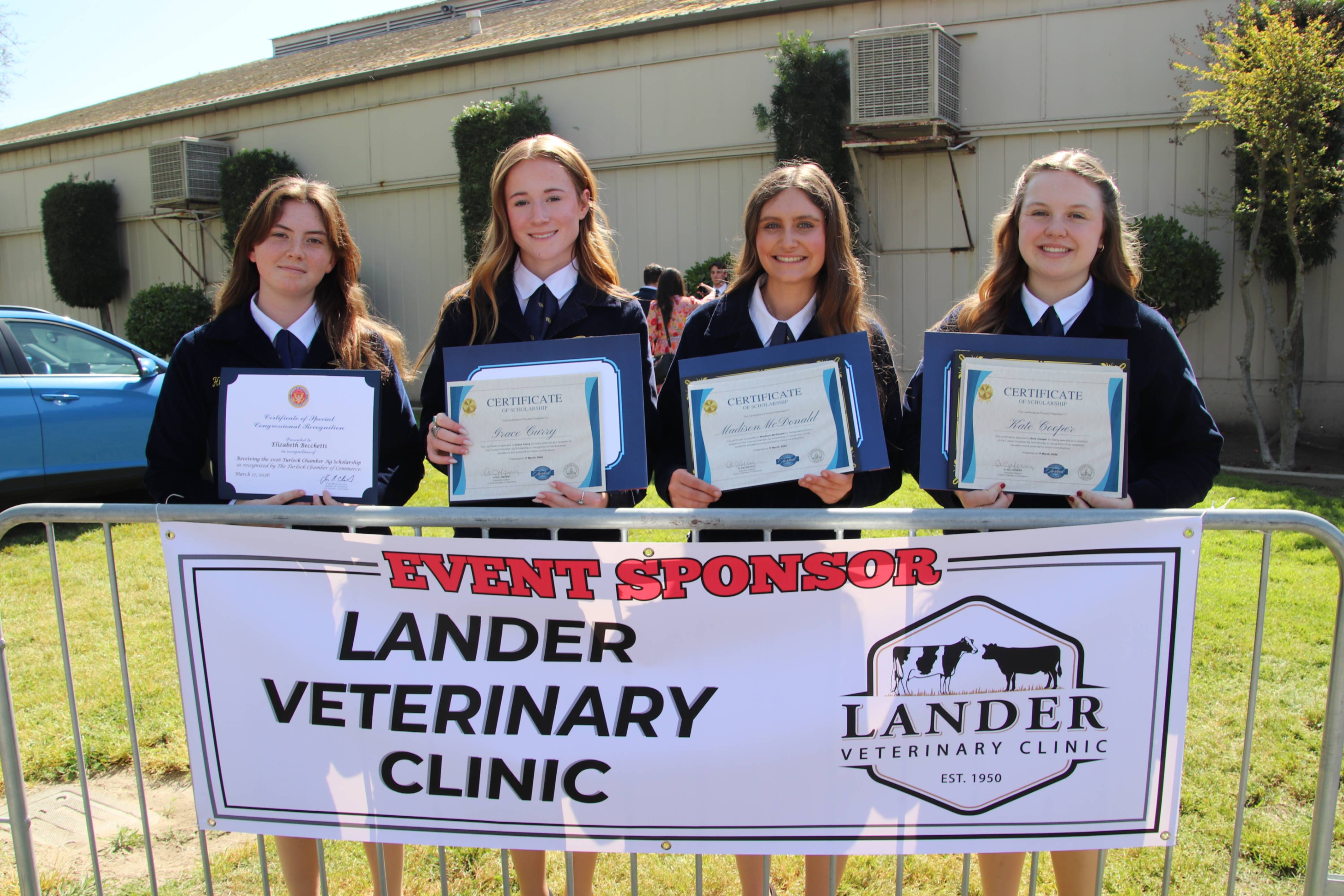Five Hughson FFA Students Awarded Scholarships from the Turlock Chamber of Commerce Ag Committee 