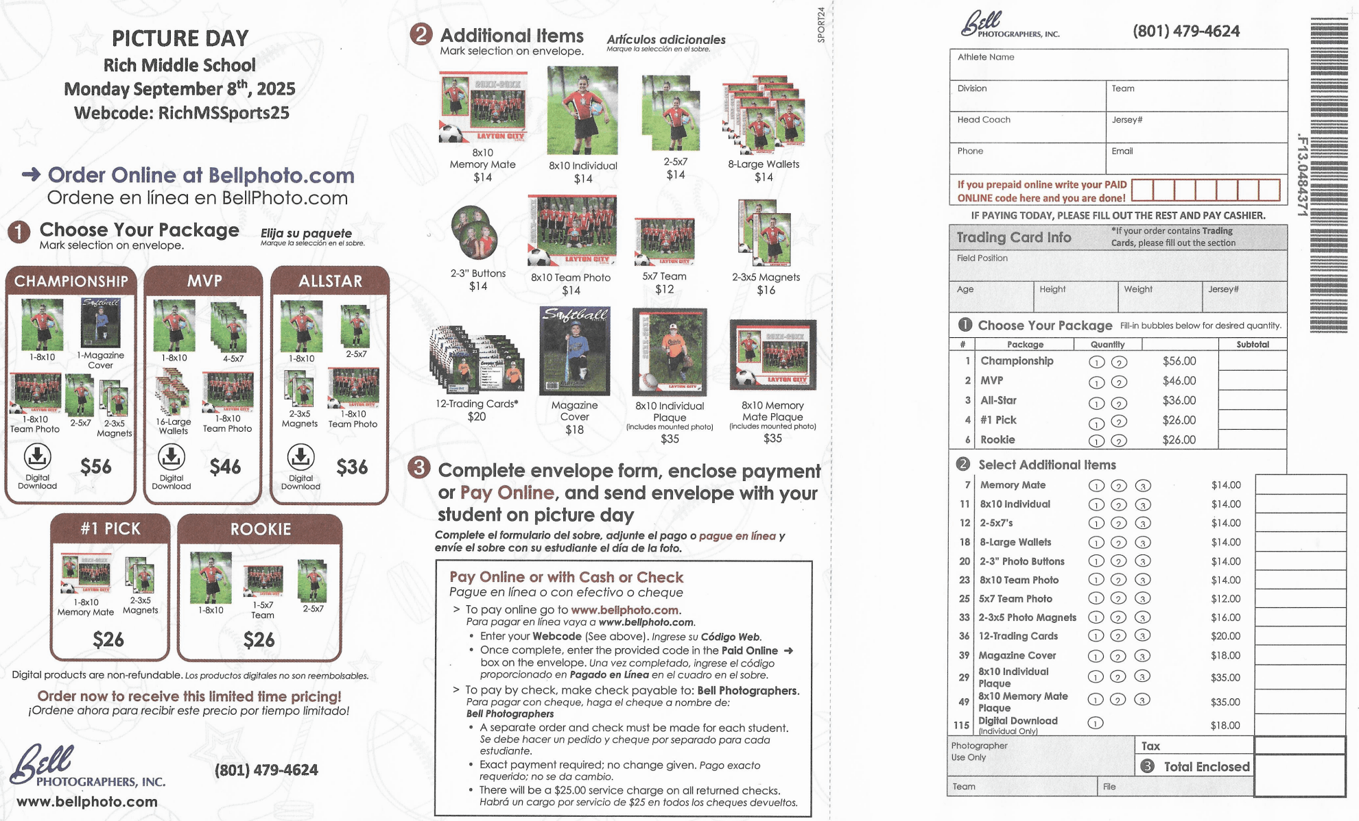 sports order form