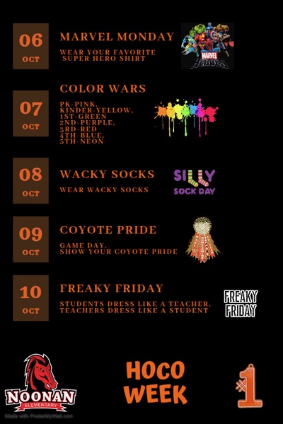HOCO Week Schedule