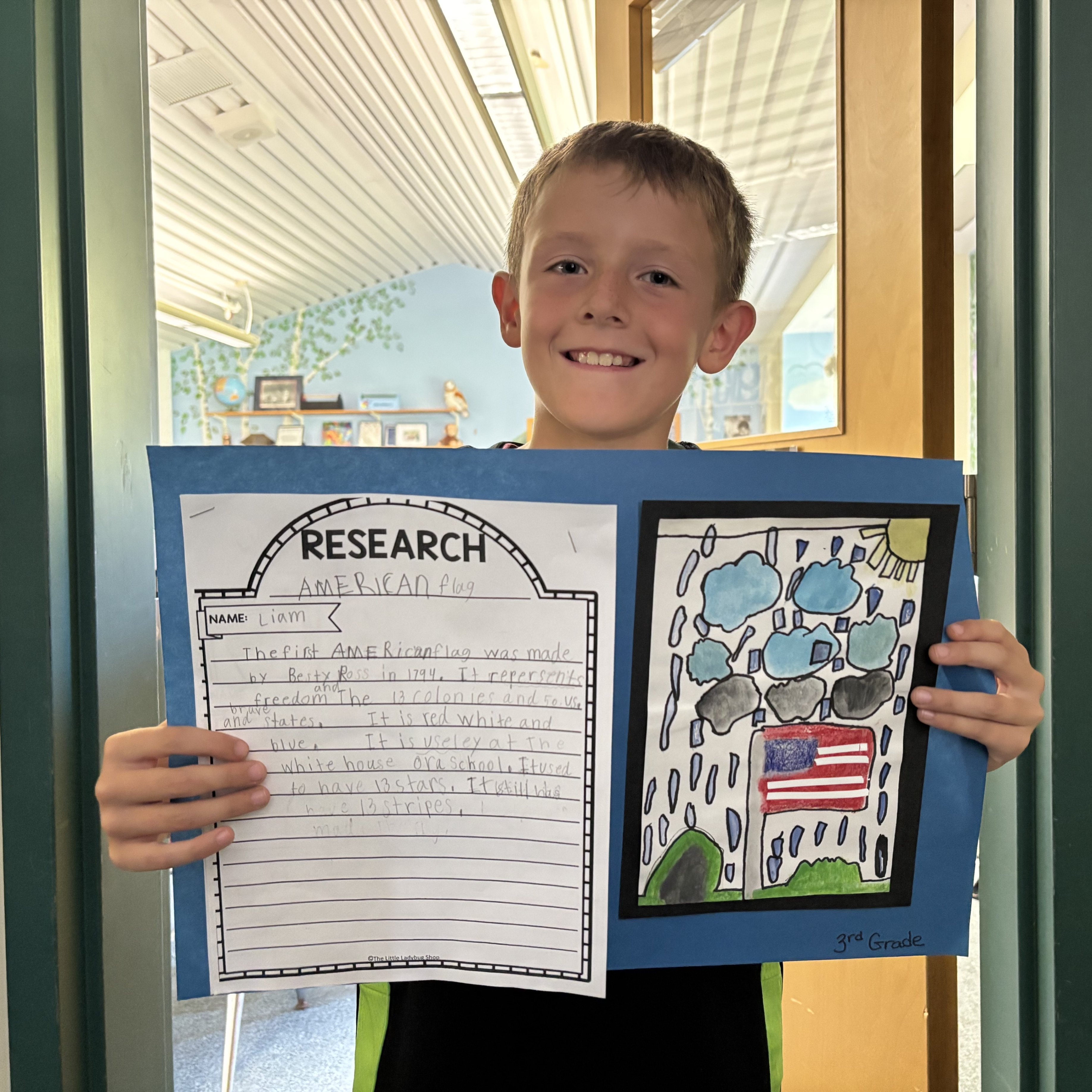 Student showing his work