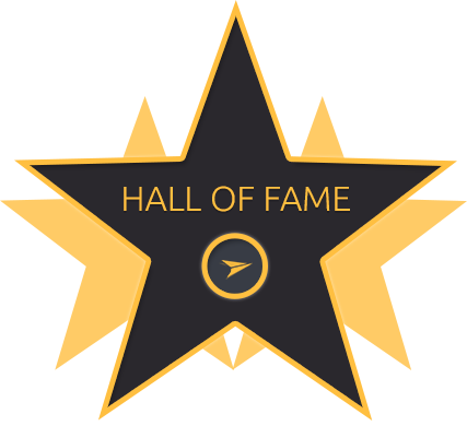 star with "Hall of Fame" text on it