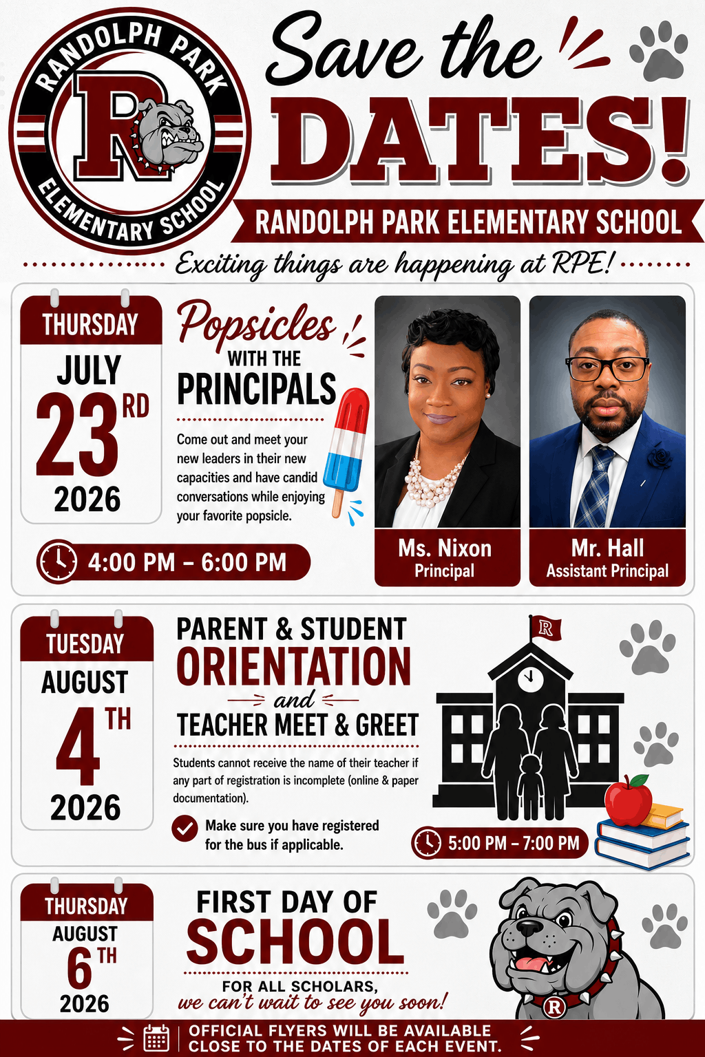 Important Dates at RPE