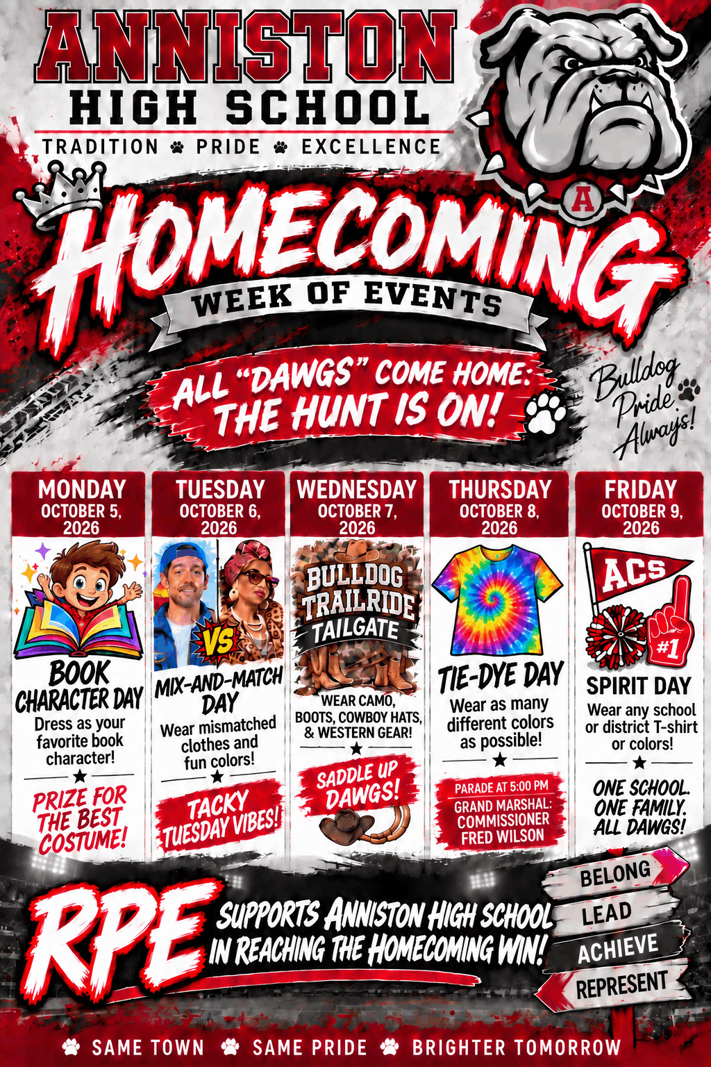 Join us to celebrate homecoming week with Anniston Highschool
