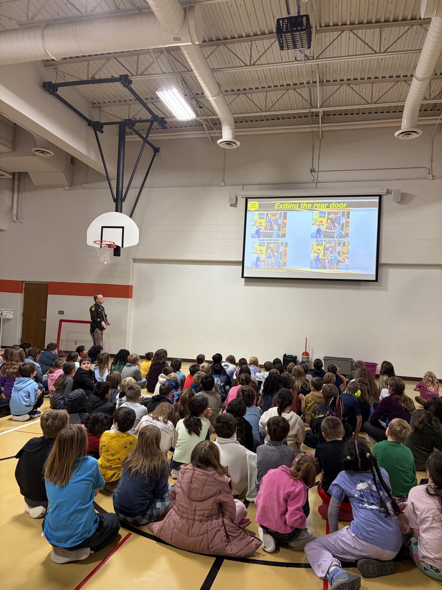 Students listening to the speaker