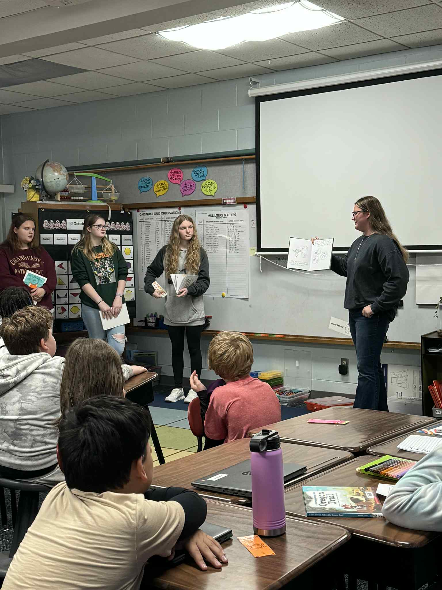 student reading their book