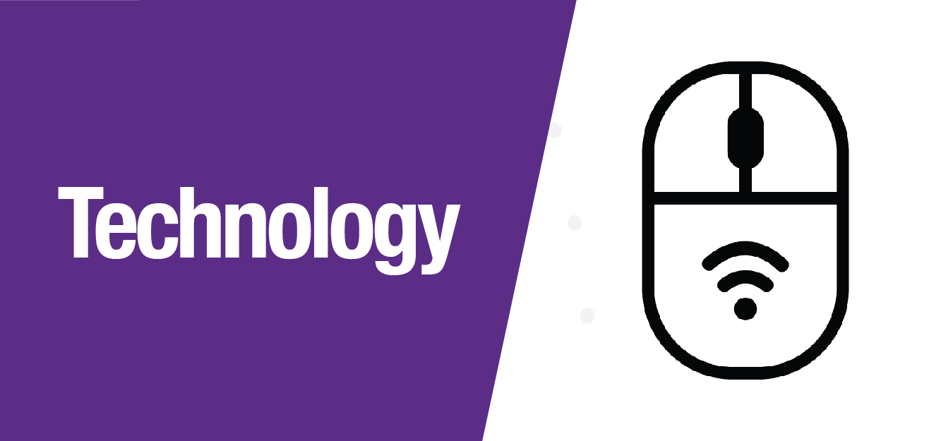 Technology graphic with mouse icon