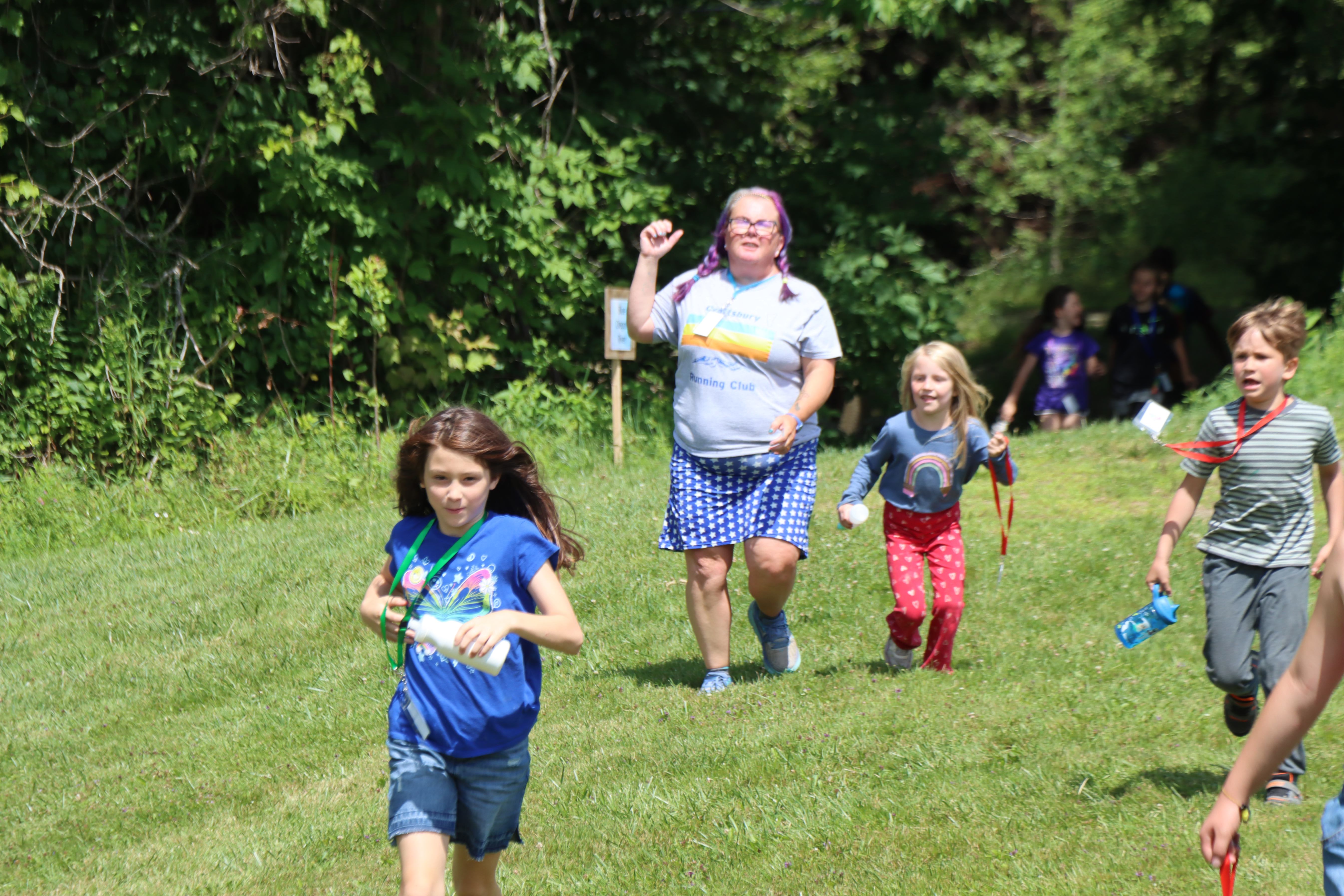 campers finishing a trail run